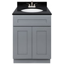 Cherry Bathroom Vanity 24", Absolute Black Granite Top, Faucet LB5B AB254-24CG-5B