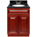 Cherry Bathroom Vanity 24", Absolute Black Granite Top, Faucet LB3B AB254-24CH-3B