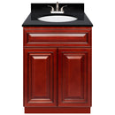 Cherry Bathroom Vanity 24", Absolute Black Granite Top, Faucet LB5B AB254-24CH-5B