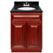 Cherry Bathroom Vanity 24", Absolute Black Granite Top, Faucet LB5B AB254-24CH-5B