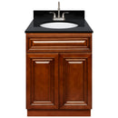 Brown Bathroom Vanity 24", Absolute Black Granite Top, Faucet LB6B AB254-24GN-6B