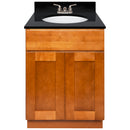 Brown Bathroom Vanity 24", Absolute Black Granite Top, Faucet LB3B AB254-24NP-3B