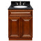 Brown Bathroom Vanity 24", Absolute Black Granite Top, Faucet LB4B AB258-24GN-4B