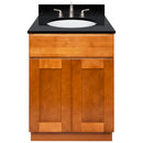 Brown Bathroom Vanity 24", Absolute Black Granite Top, Faucet LB4B AB258-24NP-4B