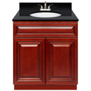 Cherry Bathroom Vanity 30", Absolute Black Granite Top, Faucet LB5B AB314-30CH-5B