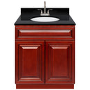 Cherry Bathroom Vanity 30", Absolute Black Granite Top, Faucet LB6B AB314-30CH-6B