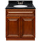 Brown Bathroom Vanity 30", Absolute Black Granite Top, Faucet LB3B AB314-30GN-3B