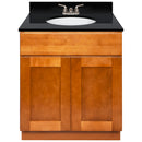 Brown Bathroom Vanity 30", Absolute Black Granite Top, Faucet LB3B AB314-30NP-3B