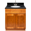 Brown Bathroom Vanity 30", Absolute Black Granite Top, Faucet LB6B AB314-30NP-6B