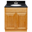 Brown Bathroom Vanity 30", Absolute Black Granite Top, Faucet LB5B AB314-30RC-5B