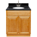 Brown Bathroom Vanity 30", Absolute Black Granite Top, Faucet LB6B AB314-30RC-6B