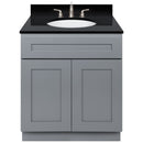 Cherry Bathroom Vanity 30", Absolute Black Granite Top, Faucet LB4B AB318-30CG-4B