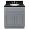 Cherry Bathroom Vanity 30", Absolute Black Granite Top, Faucet LB4B AB318-30CG-4B