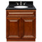 Brown Bathroom Vanity 30", Absolute Black Granite Top, Faucet LB4B AB318-30GN-4B