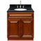 Brown Bathroom Vanity 30", Absolute Black Granite Top, Faucet LB7B AB318-30GN-7B