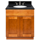 Brown Bathroom Vanity 30", Absolute Black Granite Top, Faucet LB4B AB318-30NP-4B