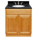 Brown Bathroom Vanity 30", Absolute Black Granite Top, Faucet LB4B AB318-30RC-4B