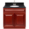 Cherry Bathroom Vanity 36", Absolute Black Granite Top, Faucet LB6B AB374-36CH-6B