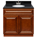 Brown Bathroom Vanity 36", Absolute Black Granite Top, Faucet LB5B AB374-36GN-5B