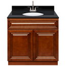 Brown Bathroom Vanity 36", Absolute Black Granite Top, Faucet LB6B AB374-36GN-6B