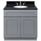 Cherry Bathroom Vanity 36", Absolute Black Granite Top, Faucet LB7B AB378-36CG-7B