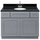 Cherry Bathroom Vanity 42", Absolute Black Granite Top, Faucet LB6B AB434-42CG-6B