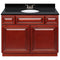 Cherry Bathroom Vanity 42", Absolute Black Granite Top, Faucet LB3B AB434-42CH-3B