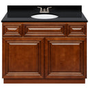 Brown Bathroom Vanity 42", Absolute Black Granite Top, Faucet LB3B AB434-42GN-3B