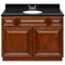 Brown Bathroom Vanity 42", Absolute Black Granite Top, Faucet LB3B AB434-42GN-3B