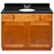 Brown Bathroom Vanity 42", Absolute Black Granite Top, Faucet LB3B AB434-42NP-3B