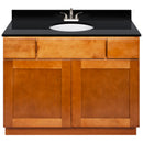 Brown Bathroom Vanity 42", Absolute Black Granite Top, Faucet LB5B AB434-42NP-5B