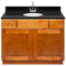 Brown Bathroom Vanity 42", Absolute Black Granite Top, Faucet LB6B AB434-42NP-6B