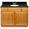 Brown Bathroom Vanity 42", Absolute Black Granite Top, Faucet LB3B AB434-42RC-3B