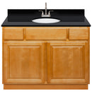 Brown Bathroom Vanity 42", Absolute Black Granite Top, Faucet LB6B AB434-42RC-6B