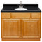 Brown Bathroom Vanity 42", Absolute Black Granite Top, Faucet LB6B AB434-42RC-6B