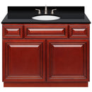 Cherry Bathroom Vanity 42", Absolute Black Granite Top, Faucet LB4B AB438-42CH-4B