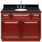 Cherry Bathroom Vanity 42", Absolute Black Granite Top, Faucet LB7B AB438-42CH-7B