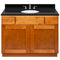 Brown Bathroom Vanity 42", Absolute Black Granite Top, Faucet LB4B AB438-42NP-4B