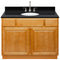 Brown Bathroom Vanity 42", Absolute Black Granite Top, Faucet LB7B AB438-42RC-7B