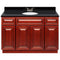 Cherry Bathroom Vanity 48", Absolute Black Granite Top, Faucet LB3B AB494-48CH-3B