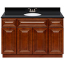 Brown Bathroom Vanity 48", Absolute Black Granite Top, Faucet LB3B AB494-48GN-3B