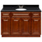 Brown Bathroom Vanity 48", Absolute Black Granite Top, Faucet LB3B AB494-48GN-3B