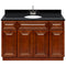 Brown Bathroom Vanity 48", Absolute Black Granite Top, Faucet LB6B AB494-48GN-6B