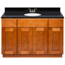 Brown Bathroom Vanity 48", Absolute Black Granite Top, Faucet LB3B AB494-48NP-3B