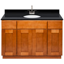 Brown Bathroom Vanity 48", Absolute Black Granite Top, Faucet LB6B AB494-48NP-6B