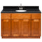 Brown Bathroom Vanity 48", Absolute Black Granite Top, Faucet LB6B AB494-48NP-6B