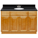 Brown Bathroom Vanity 48", Absolute Black Granite Top, Faucet LB5B AB494-48RC-5B