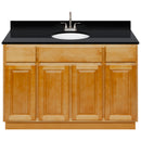 Brown Bathroom Vanity 48", Absolute Black Granite Top, Faucet LB6B AB494-48RC-6B