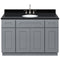 Cherry Bathroom Vanity 48", Absolute Black Granite Top, Faucet LB7B AB498-48CG-7B