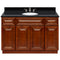 Brown Bathroom Vanity 48", Absolute Black Granite Top, Faucet LB4B AB498-48GN-4B